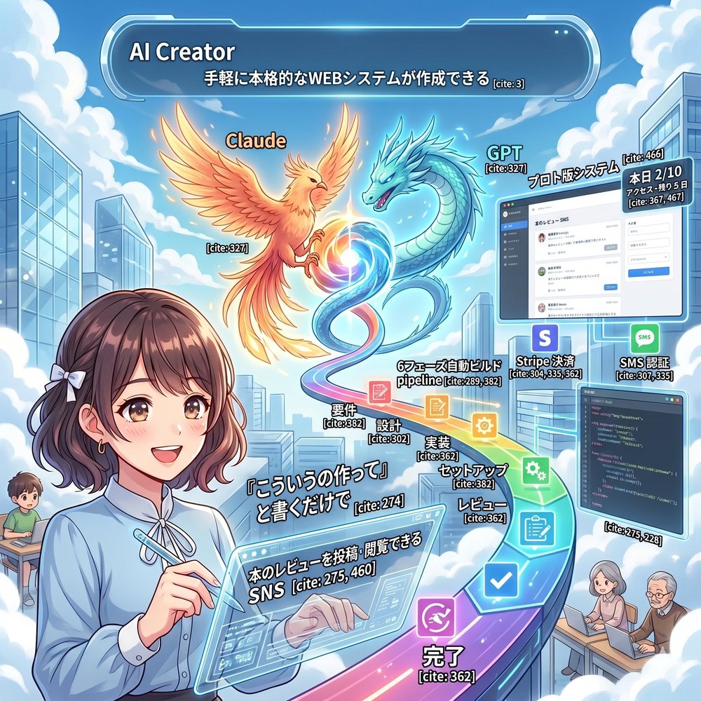 AI Web System Builder — 手軽に本格的なWEBシステムが作成できる